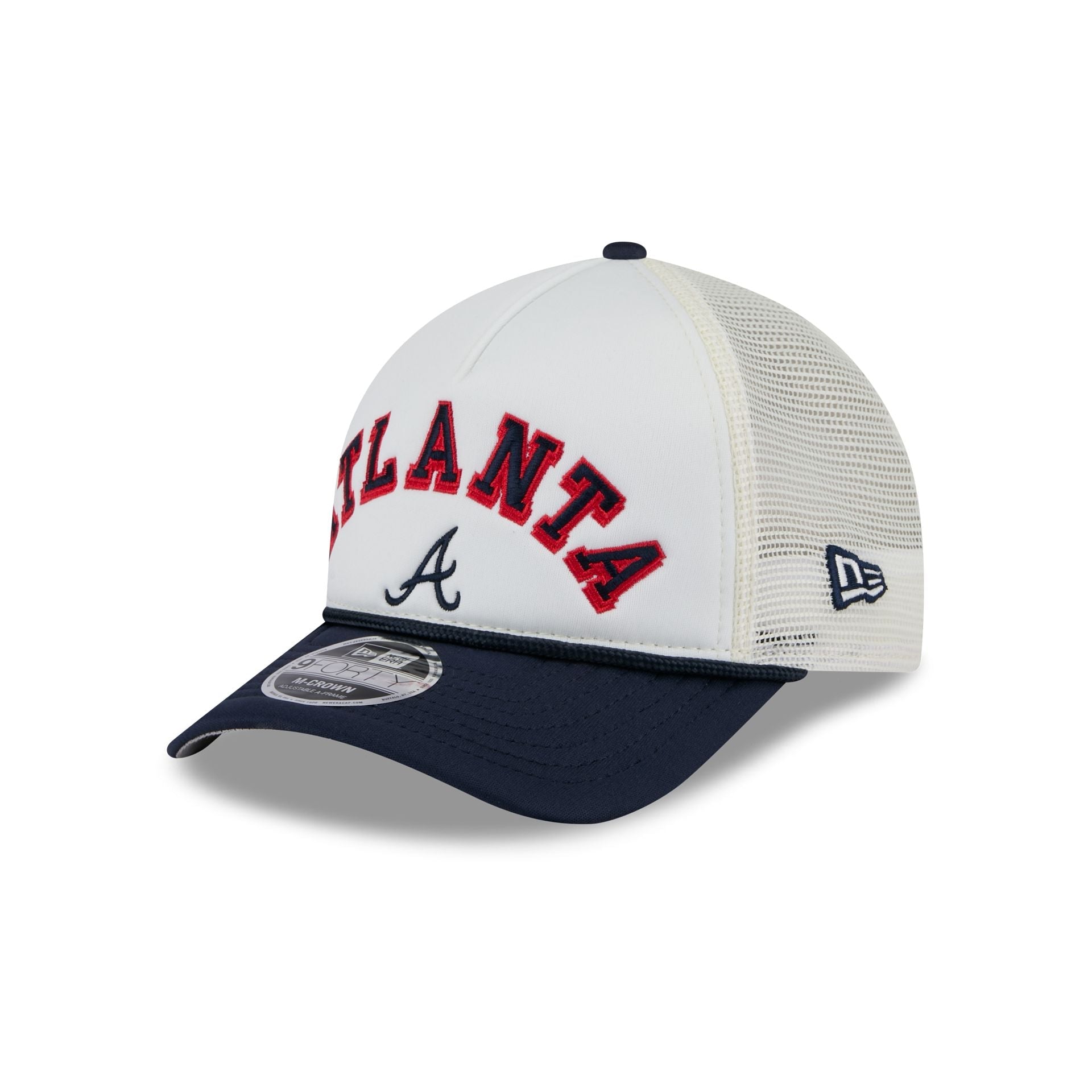 Atlanta Braves Chrome Arch 9FORTY M-Crown A-Frame Trucker Hat