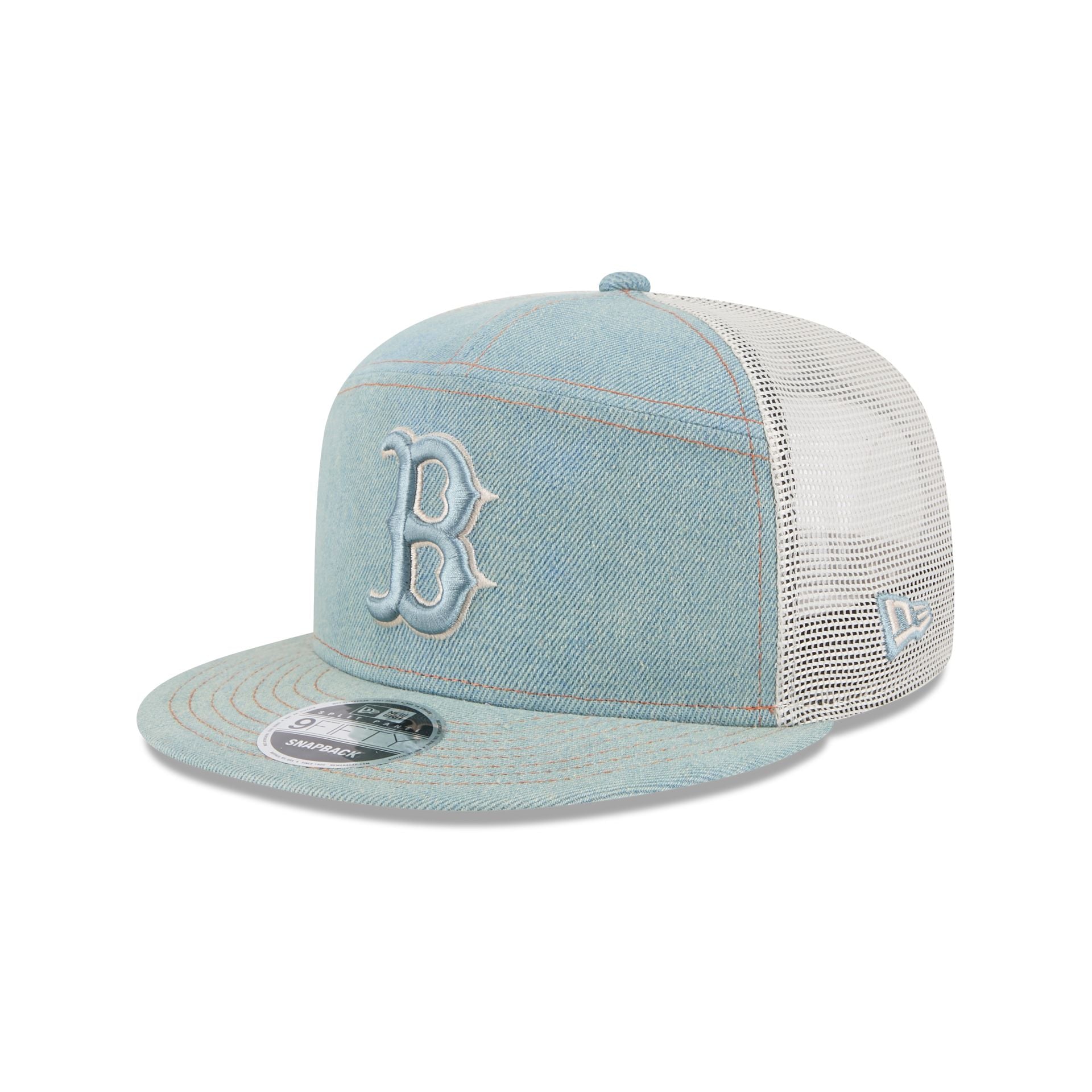 Boston Red Sox Denim Split Panel 9FIFTY Trucker Hat