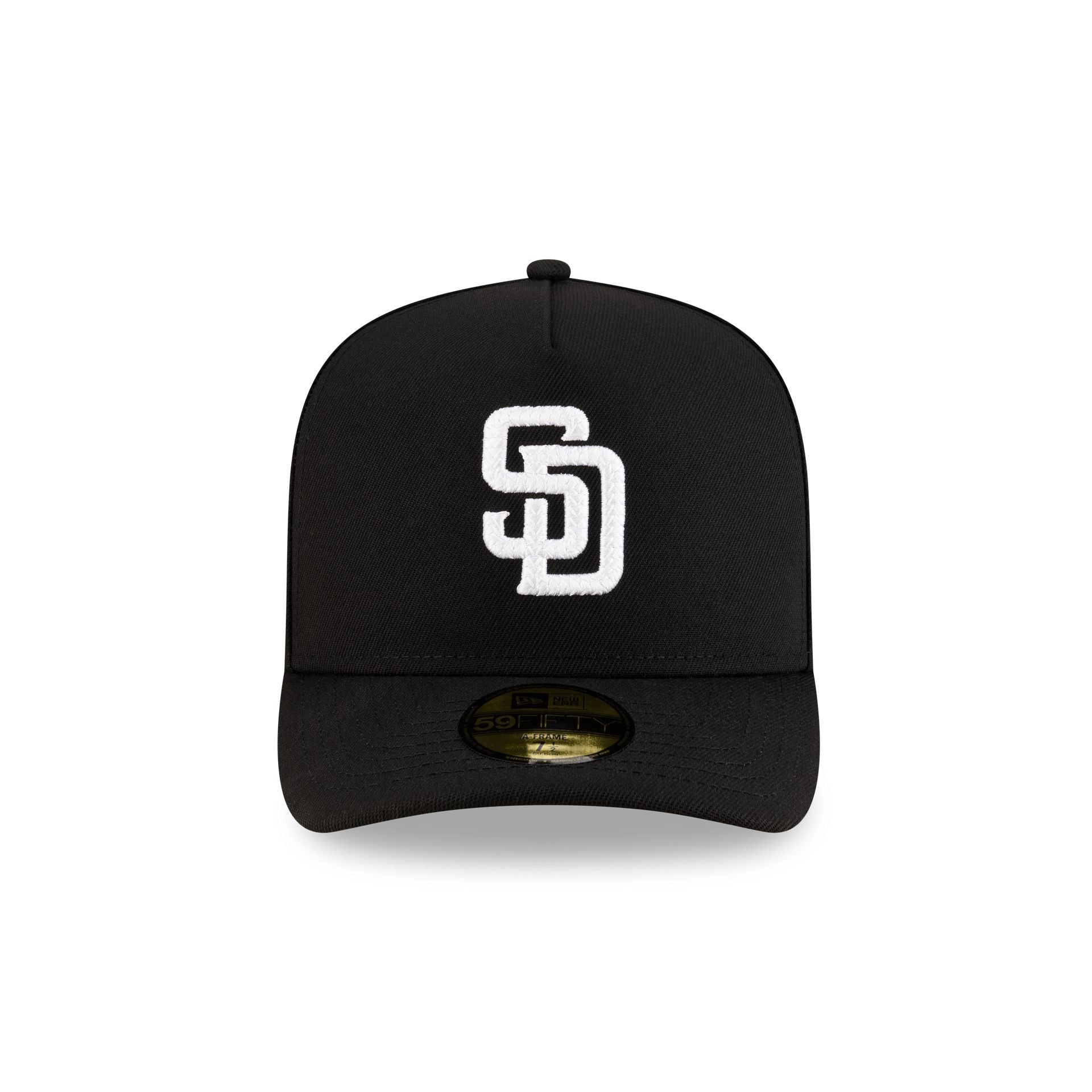 San Diego Padres Black Script Safety Pin 59FIFTY A-Frame Fitted Hat