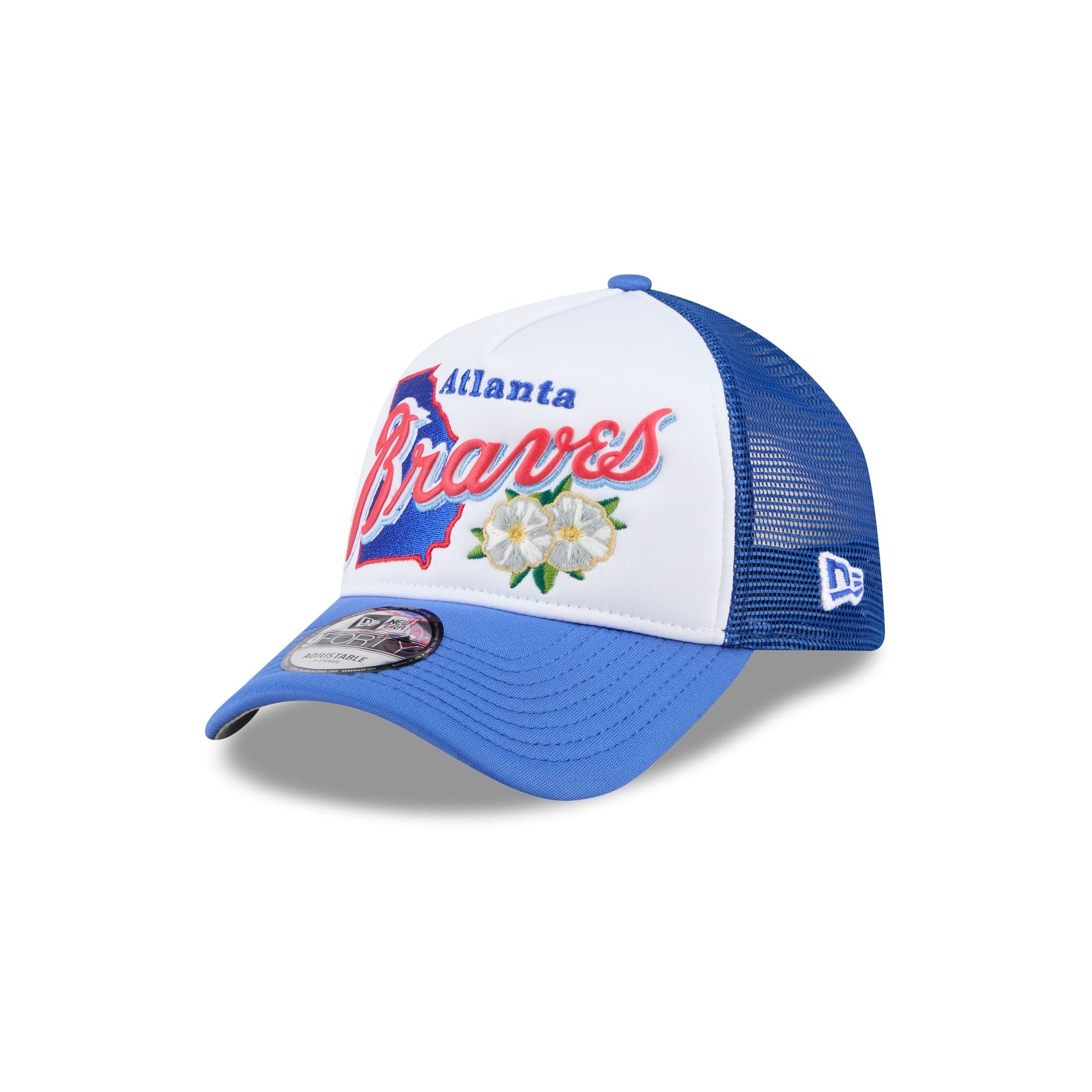 Atlanta Braves State Flower 9FORTY A-Frame Trucker Hat