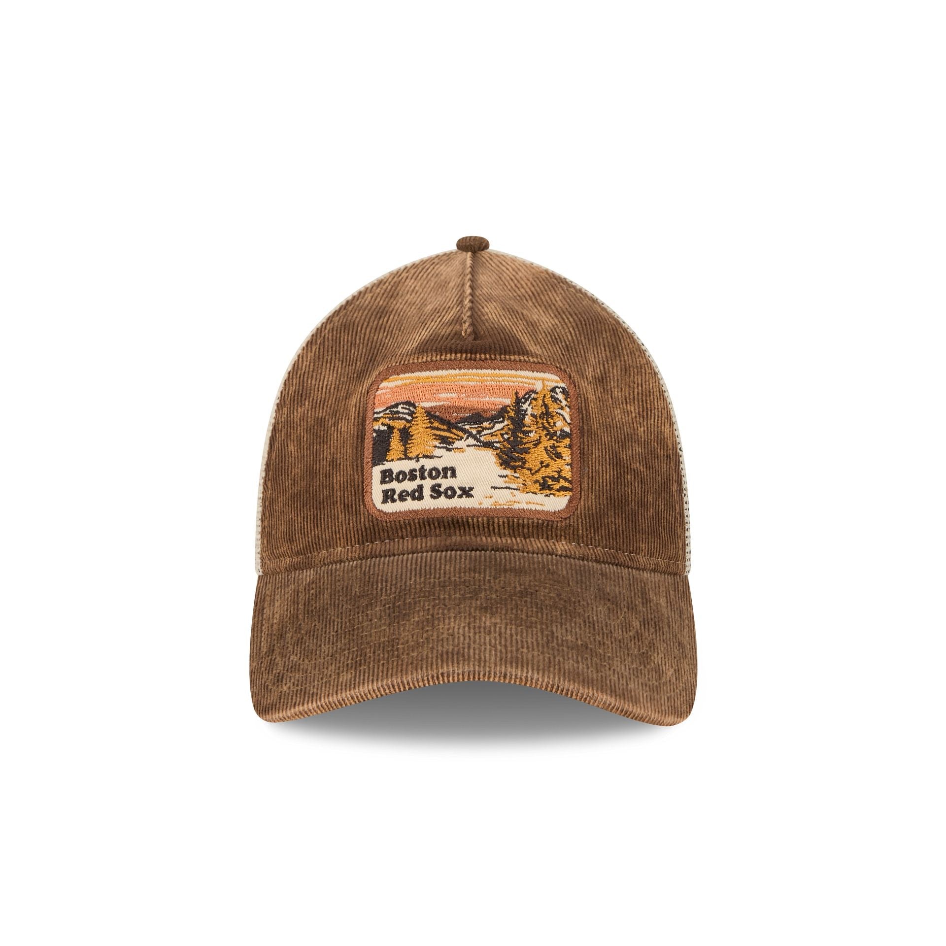 Boston Red Sox Vintage Landscape Brown 9TWENTY A-Frame Trucker Hat