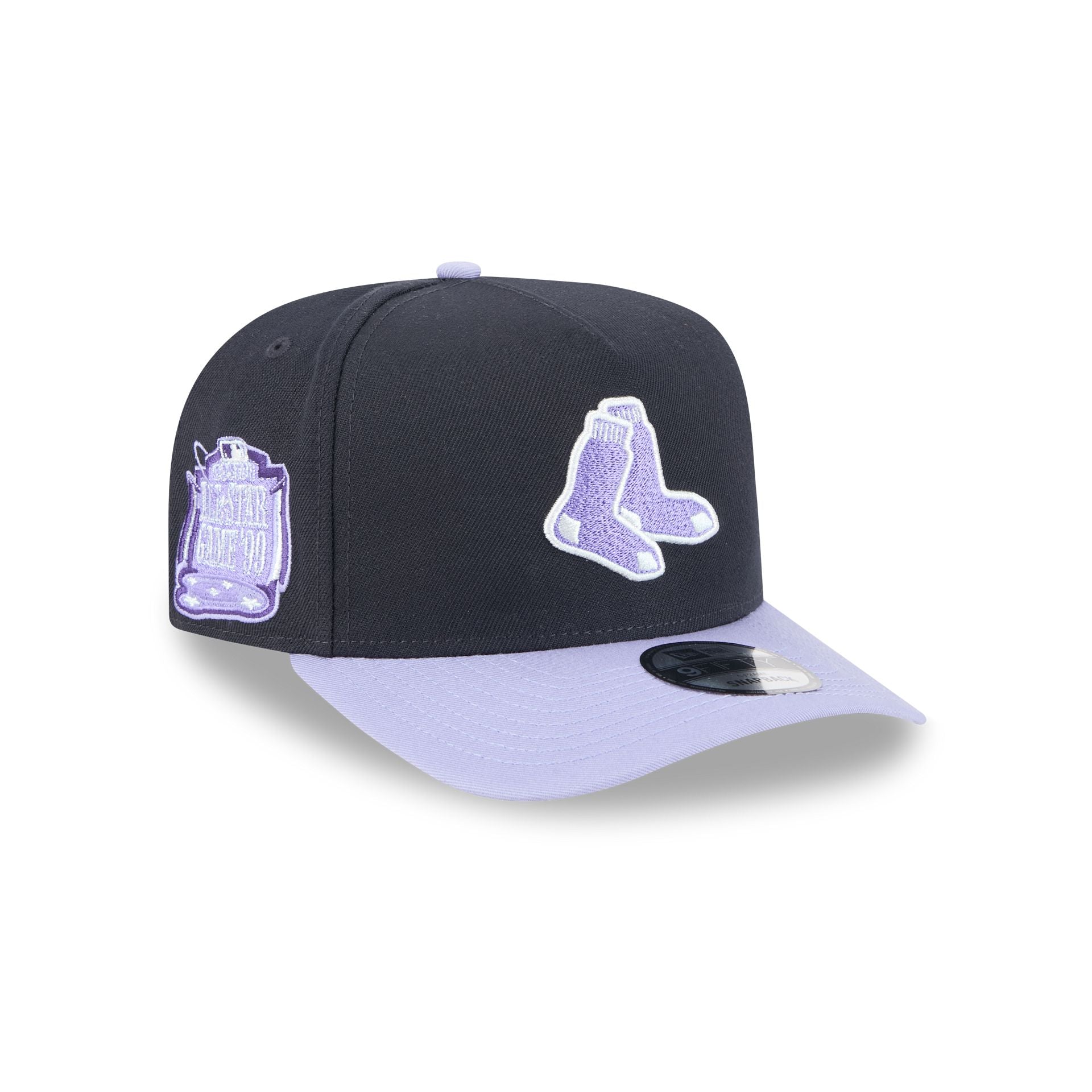 Boston Red Sox Navy Lavender 9FIFTY A-Frame Snapback Hat