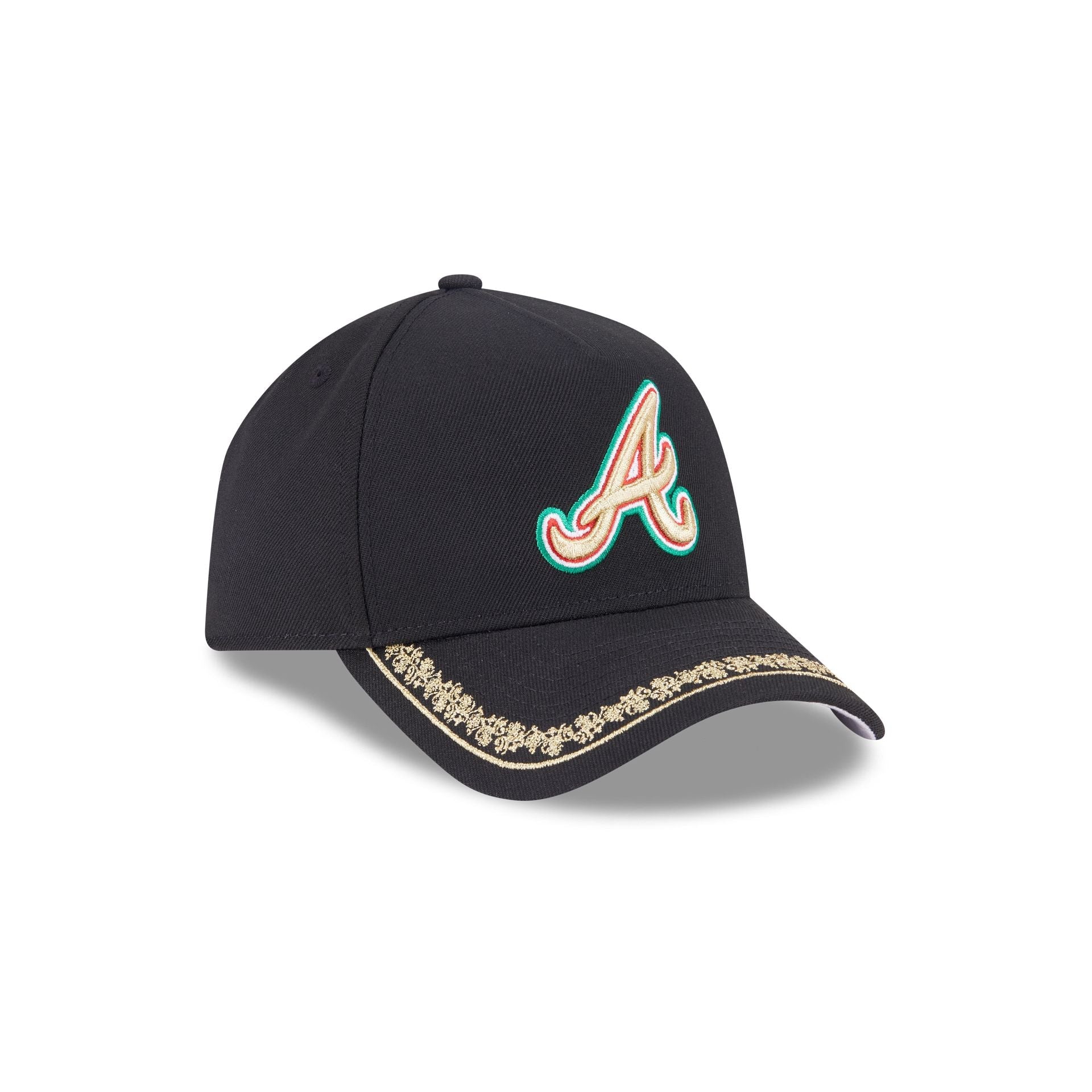 Atlanta Braves Ornate Visor 9FORTY A-Frame Snapback Hat