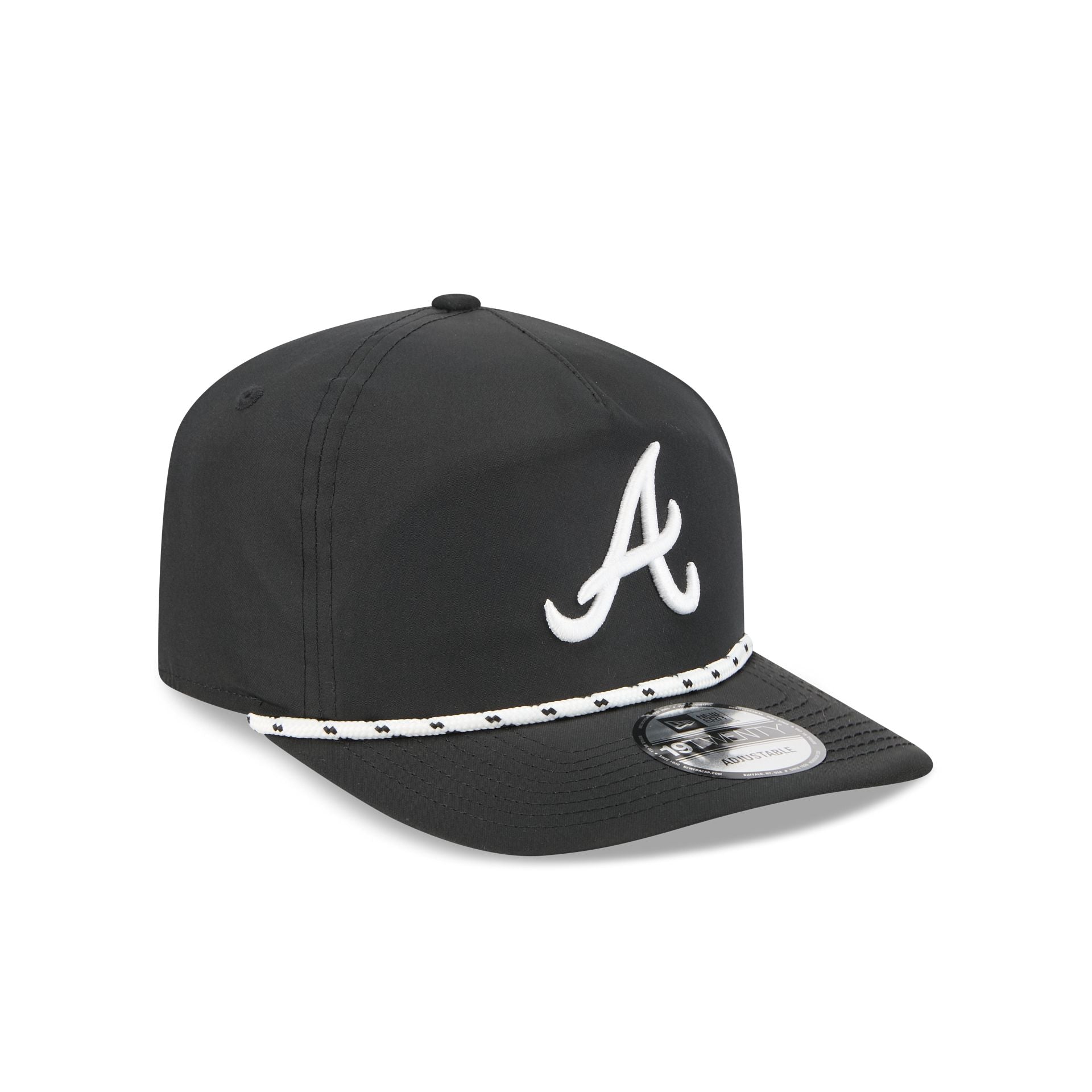 Atlanta Braves Black and White Rope 19TWENTY Snapback Hat