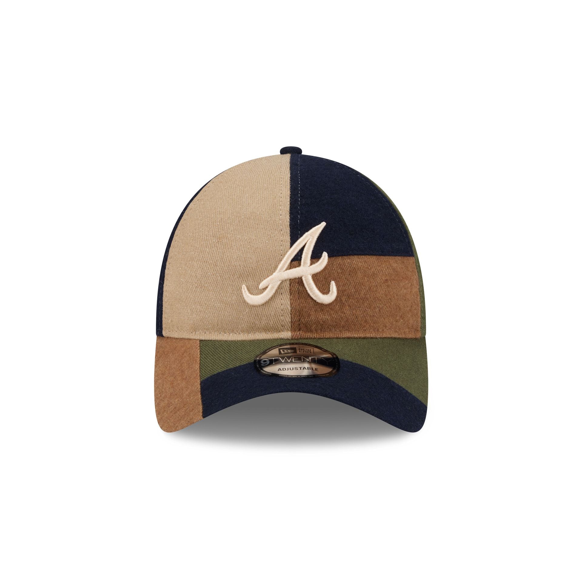 Atlanta Braves Three Looms Cotton Twill Patchwork 9TWENTY Adjustable Hat