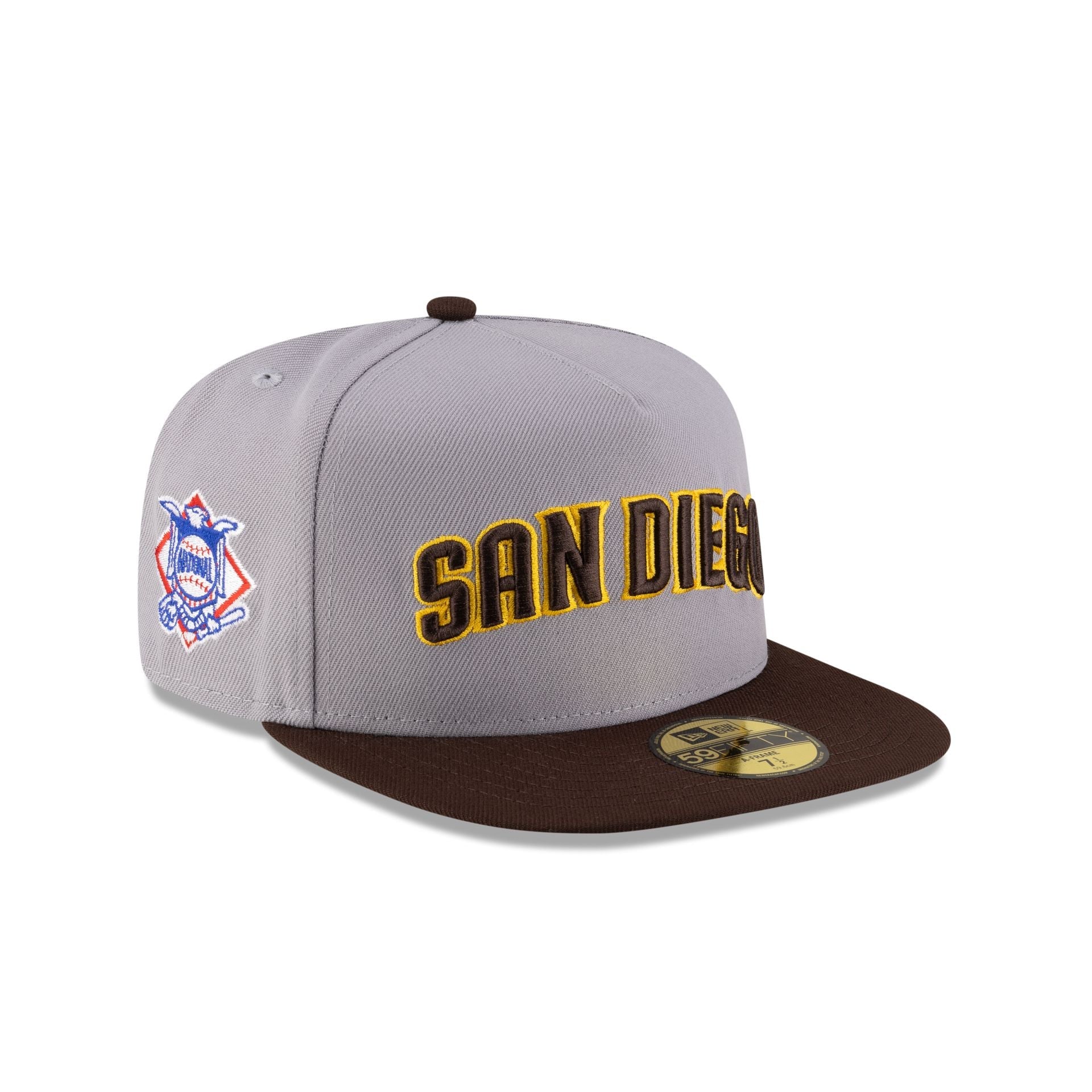 Just Caps League Sidepatch Gray San Diego Padres 59FIFTY A-Frame Fitted Hat