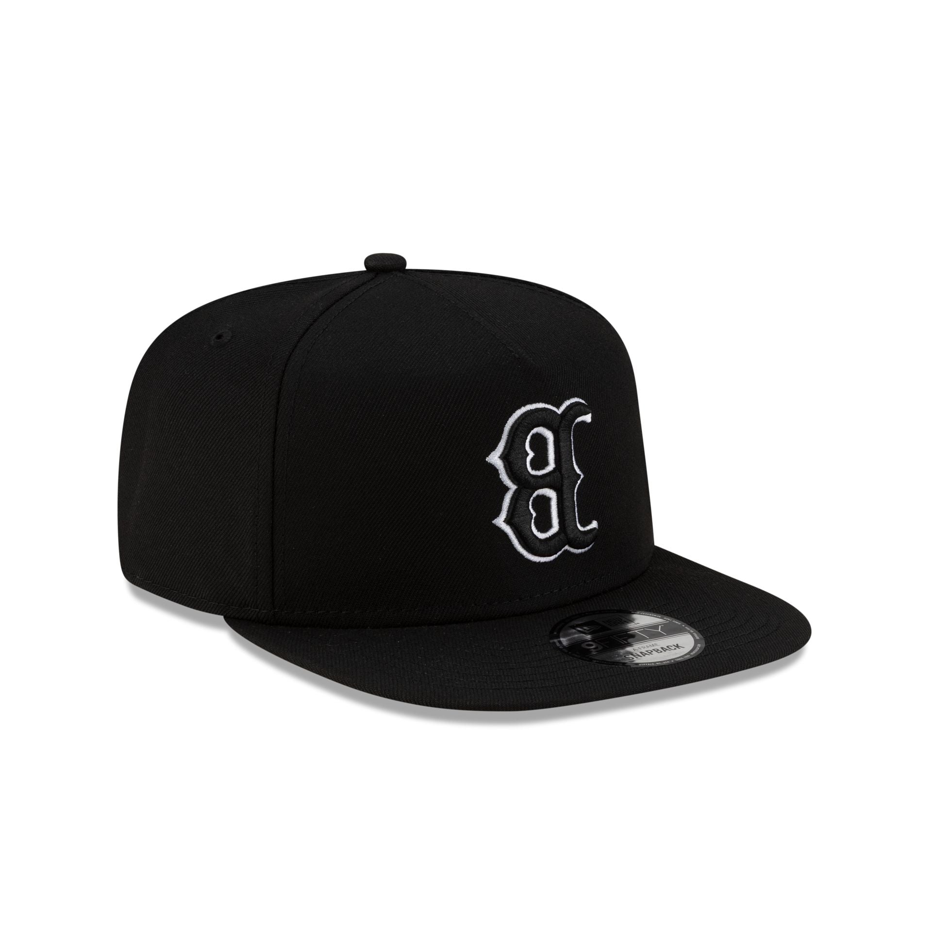 Boston Red Sox Upside Down Logo Black 9FIFTY A-Frame Snapback Hat