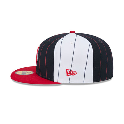 Boston Red Sox Pinstripe League Pin 59FIFTY Fitted Hat