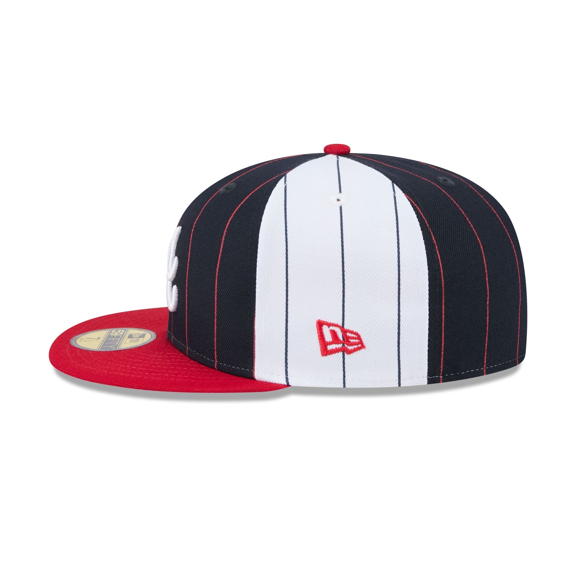 Atlanta Braves Pinstripe League Pin 59FIFTY Fitted Hat