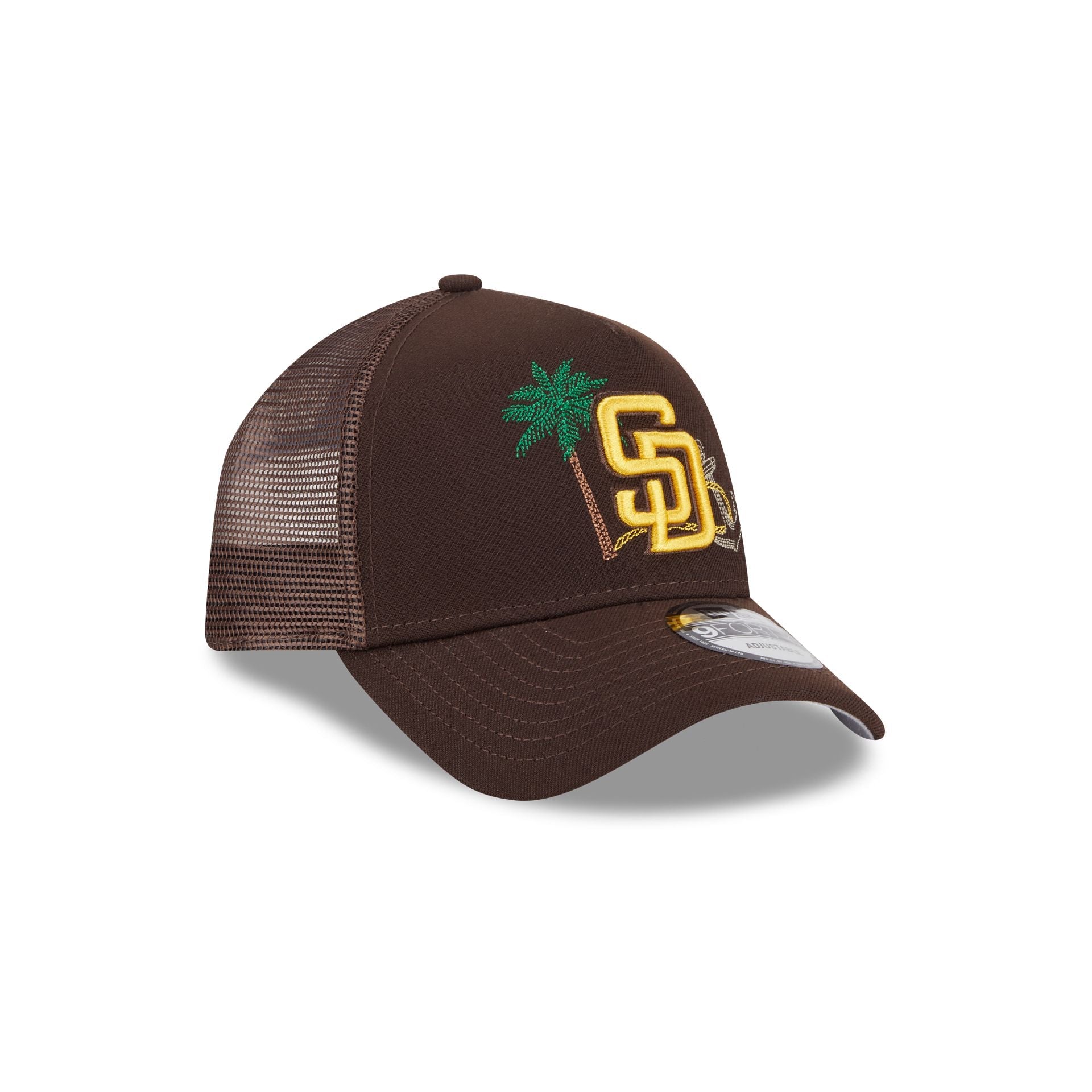 San Diego Padres State Stitch 9FORTY A-Frame Trucker Hat