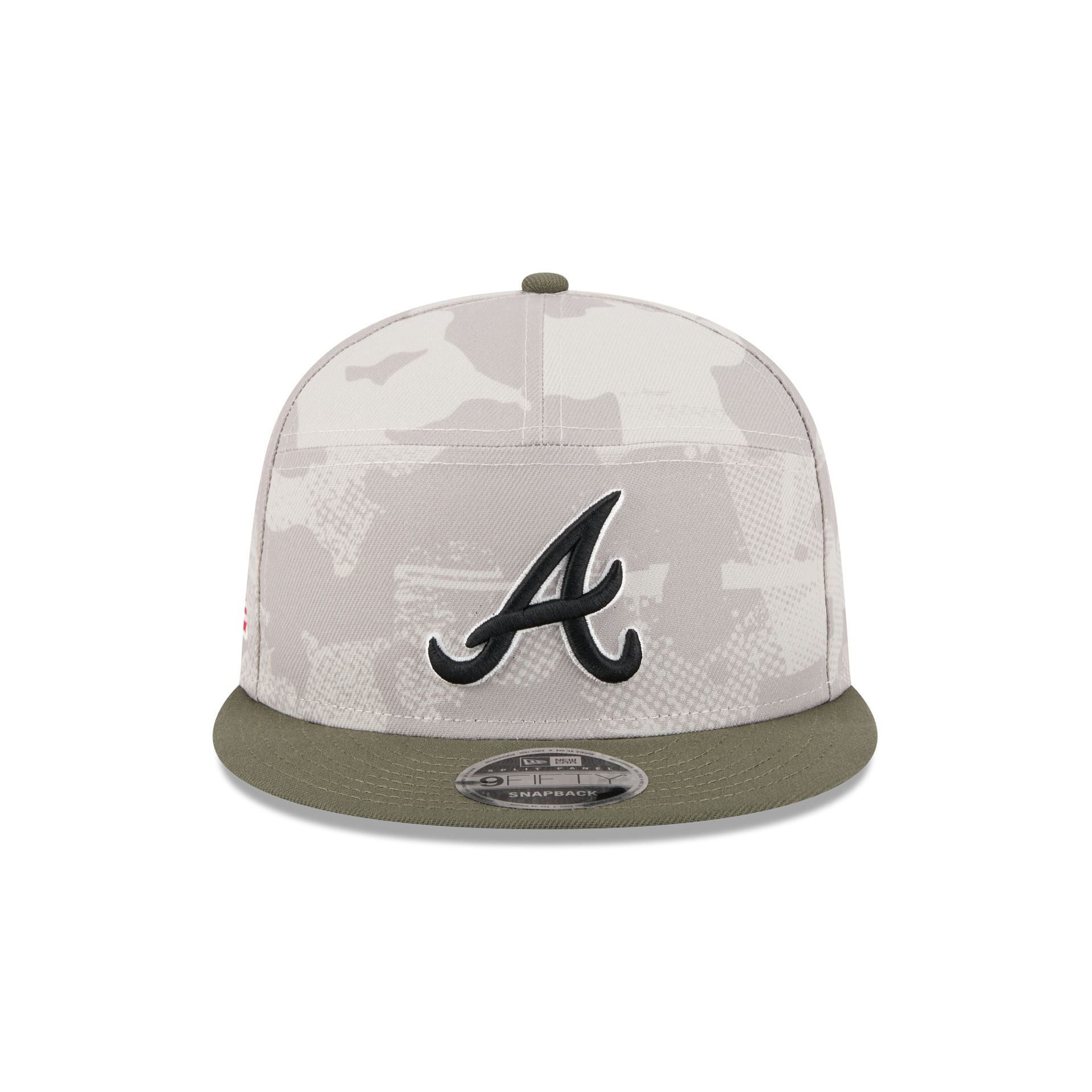 Atlanta Braves Armed Forces Day 2025 Split Panel 9FIFTY Snapback Hat