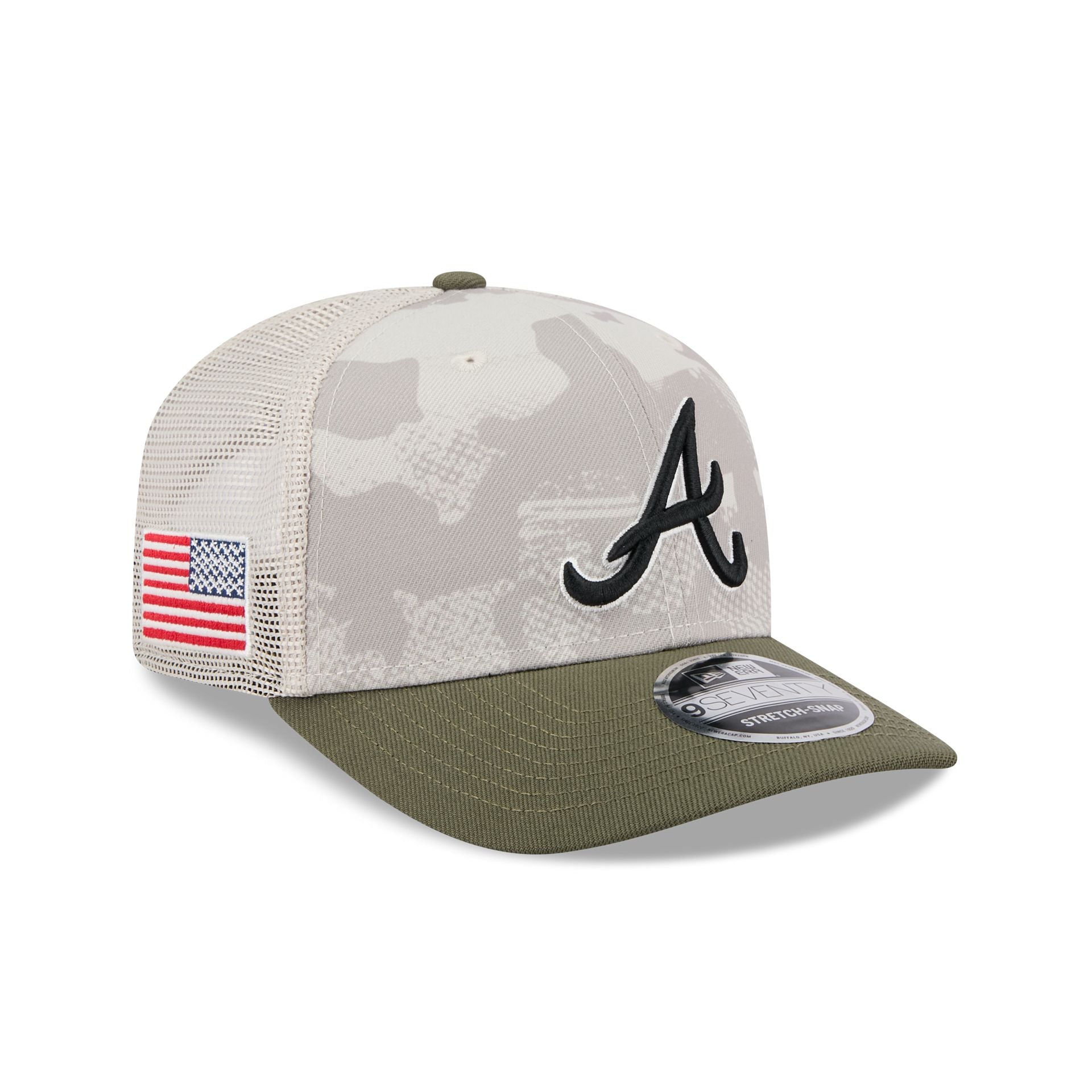 Atlanta Braves Armed Forces Day 2025 9SEVENTY Trucker Hat