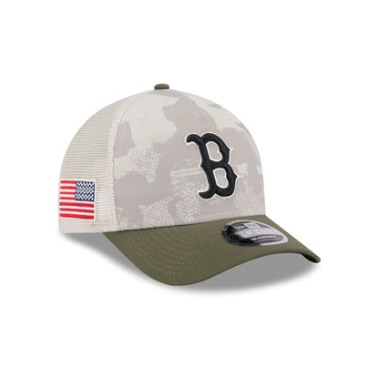 Boston Red Sox Armed Forces Day 2025 9FORTY M-Crown A-Frame Trucker Hat