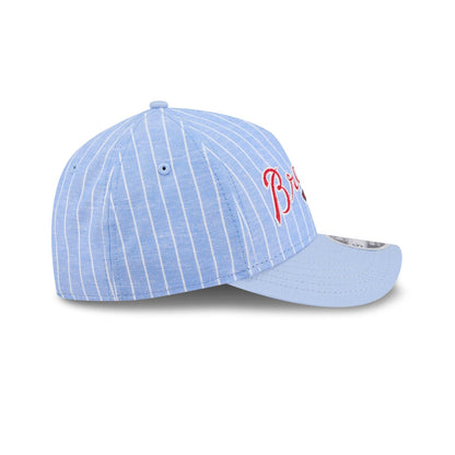 Atlanta Braves Pinstripe Linen 9FORTY M-Crown A-Frame Snapback Hat
