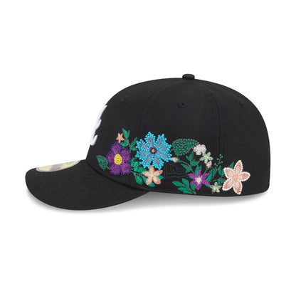 Atlanta Braves Tonal Florals Black 59FIFTY Fitted Hat