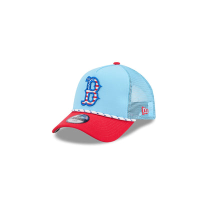 Boston Red Sox Independence Day 2025 Kids 9FORTY M-Crown A-Frame Trucker Hat