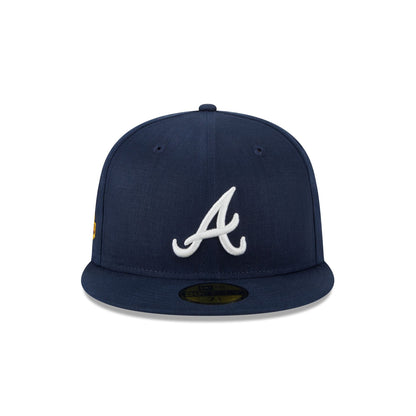 Team Linen Atlanta Braves 59FIFTY Fitted Hat