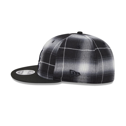 Atlanta Braves Black and White Plaid Retro Crown 9FIFTY Snapback Hat