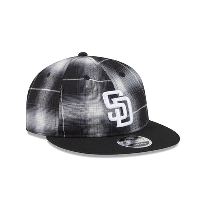 San Diego Padres Black and White Plaid Retro Crown 9FIFTY Snapback Hat