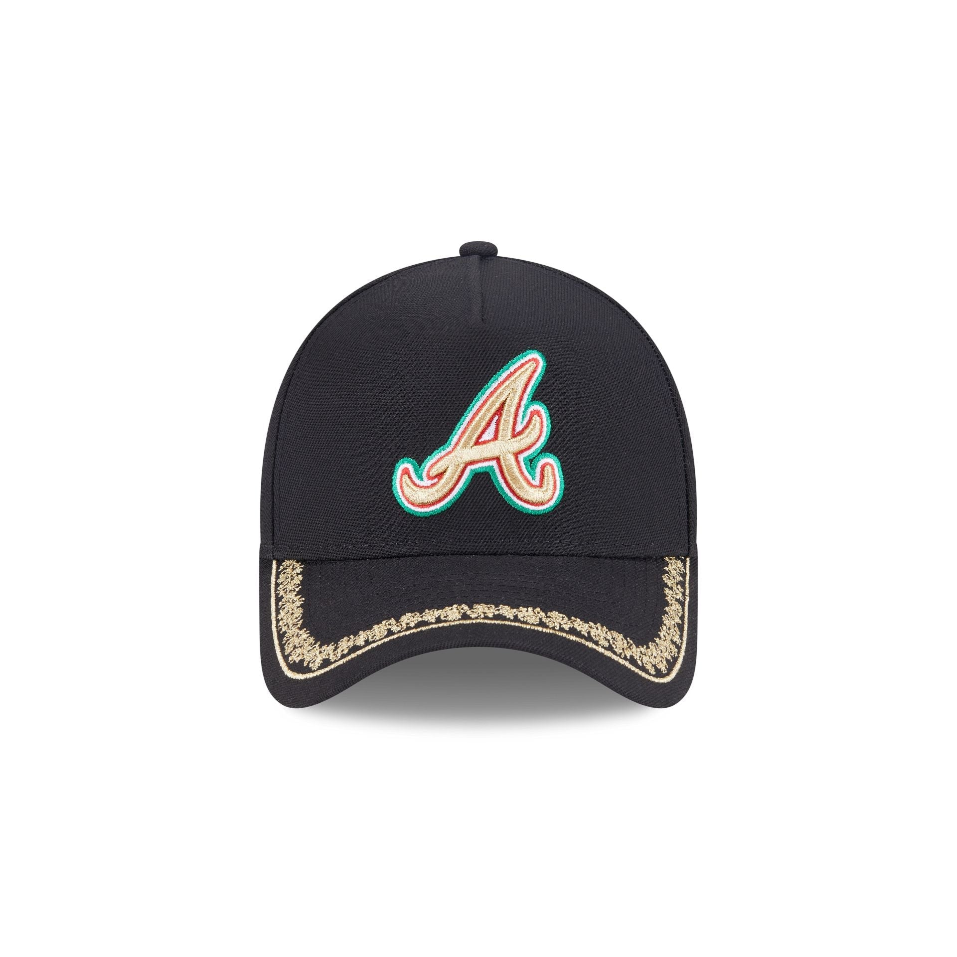 Atlanta Braves Ornate Visor 9FORTY A-Frame Snapback Hat
