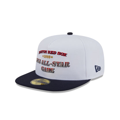 Boston Red Sox Summer Derby White 59FIFTY A-Frame Fitted Hat