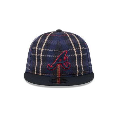 Atlanta Braves Grunge Plaid Retro Crown 9FIFTY Adjustable Hat
