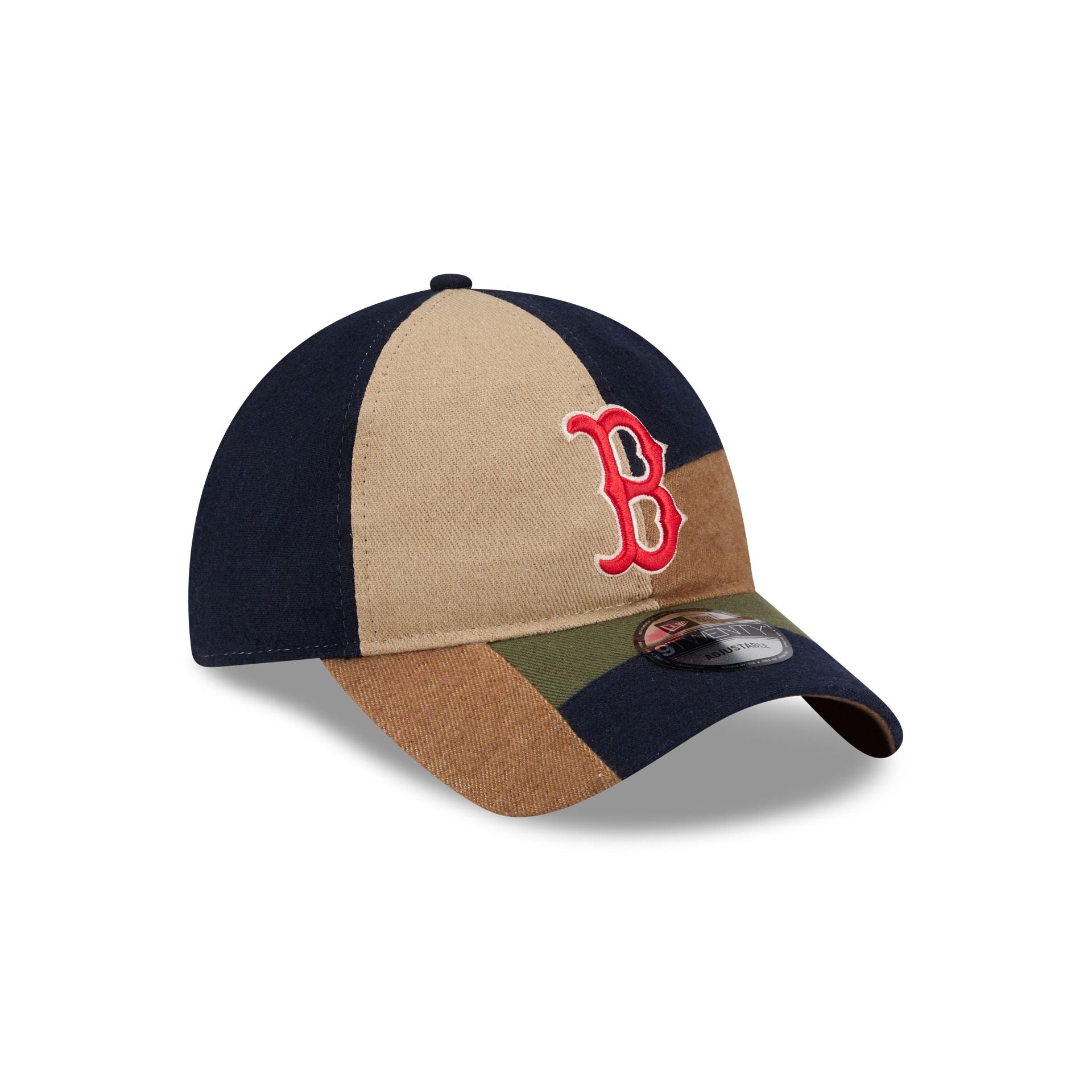 Boston Red Sox Three Looms Cotton Twill Patchwork 9TWENTY Adjustable Hat