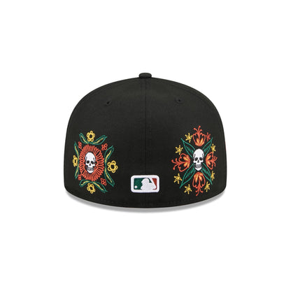 Atlanta Braves Day of the Dead Skull & Flowers 59FIFTY Fitted Hat