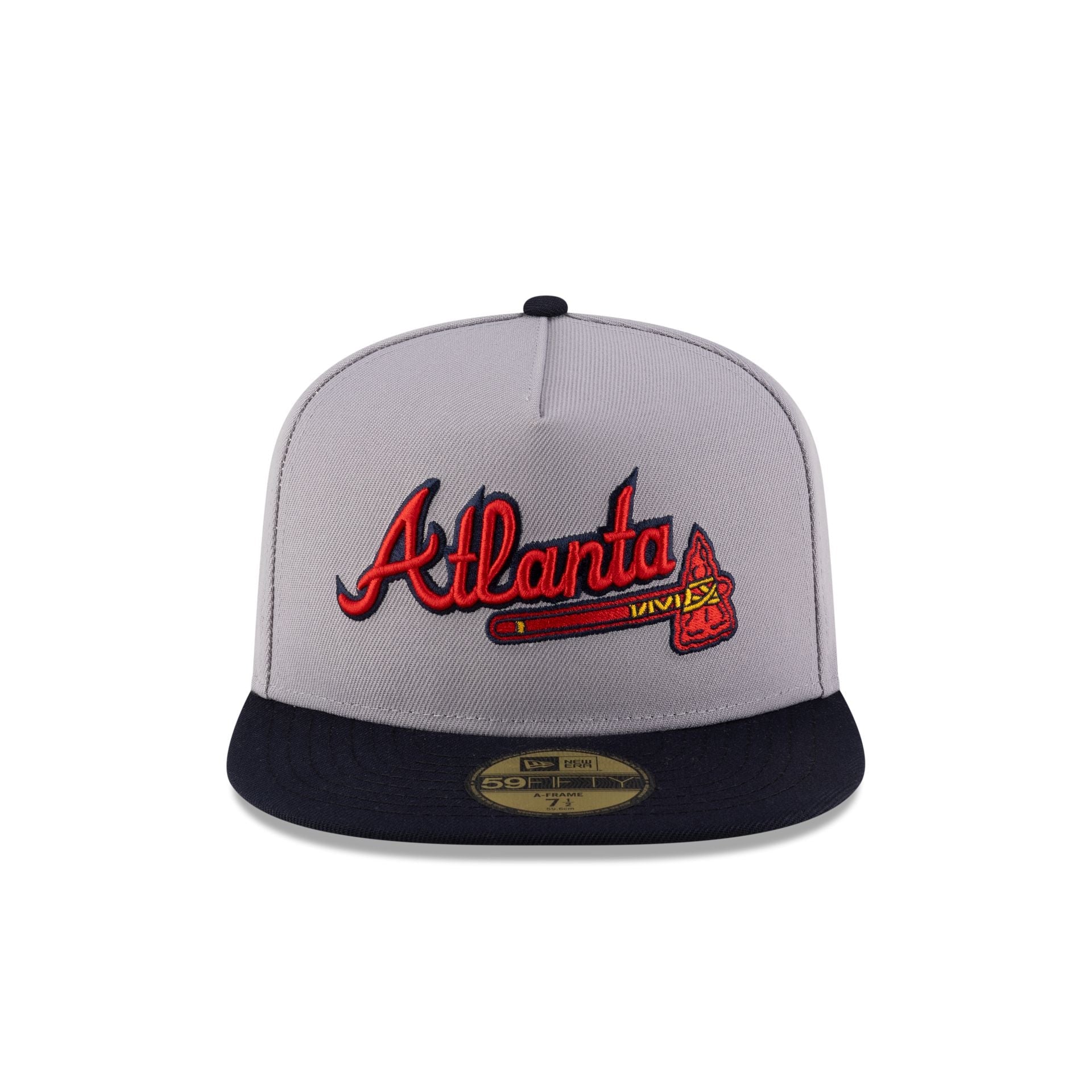 Just Caps League Sidepatch Gray Atlanta Braves 59FIFTY A-Frame Fitted Hat