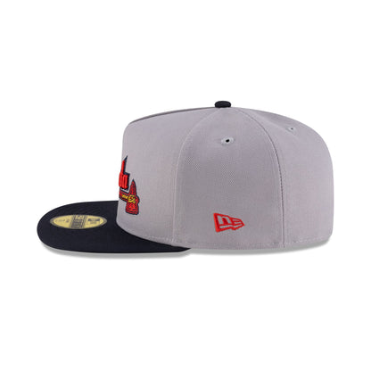 Just Caps League Sidepatch Gray Atlanta Braves 59FIFTY A-Frame Fitted Hat
