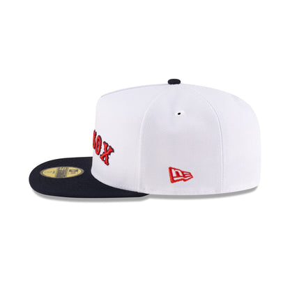 Just Caps League Sidepatch Optic White Boston Red Sox 59FIFTY A-Frame Fitted Hat