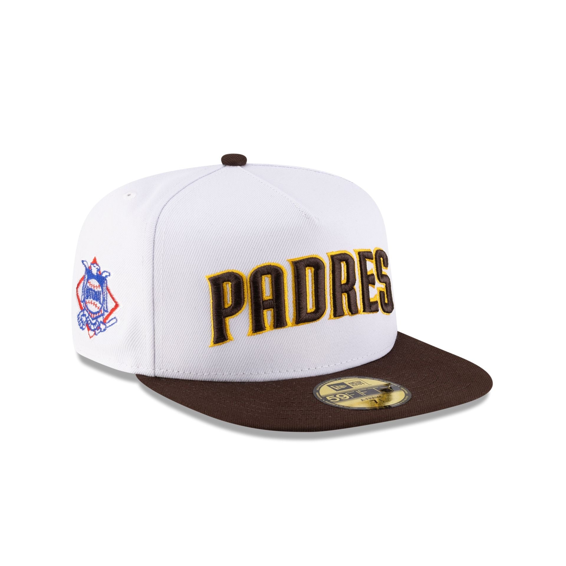 Just Caps League Sidepatch Optic White San Diego Padres 59FIFTY A-Frame Fitted Hat