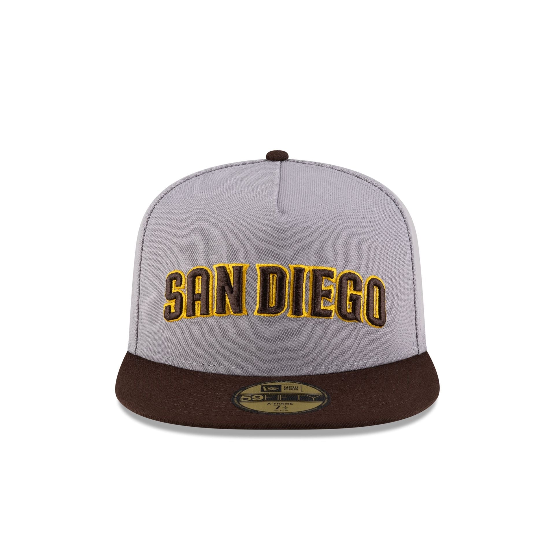 Just Caps League Sidepatch Gray San Diego Padres 59FIFTY A-Frame Fitted Hat