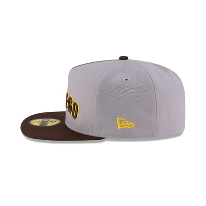 Just Caps League Sidepatch Gray San Diego Padres 59FIFTY A-Frame Fitted Hat